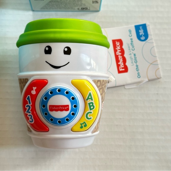 FISHER-PRICE Diamond Ring Rattle, On the Glow Coffee Cup, Unicorn Clicked - Picture 2 of 8